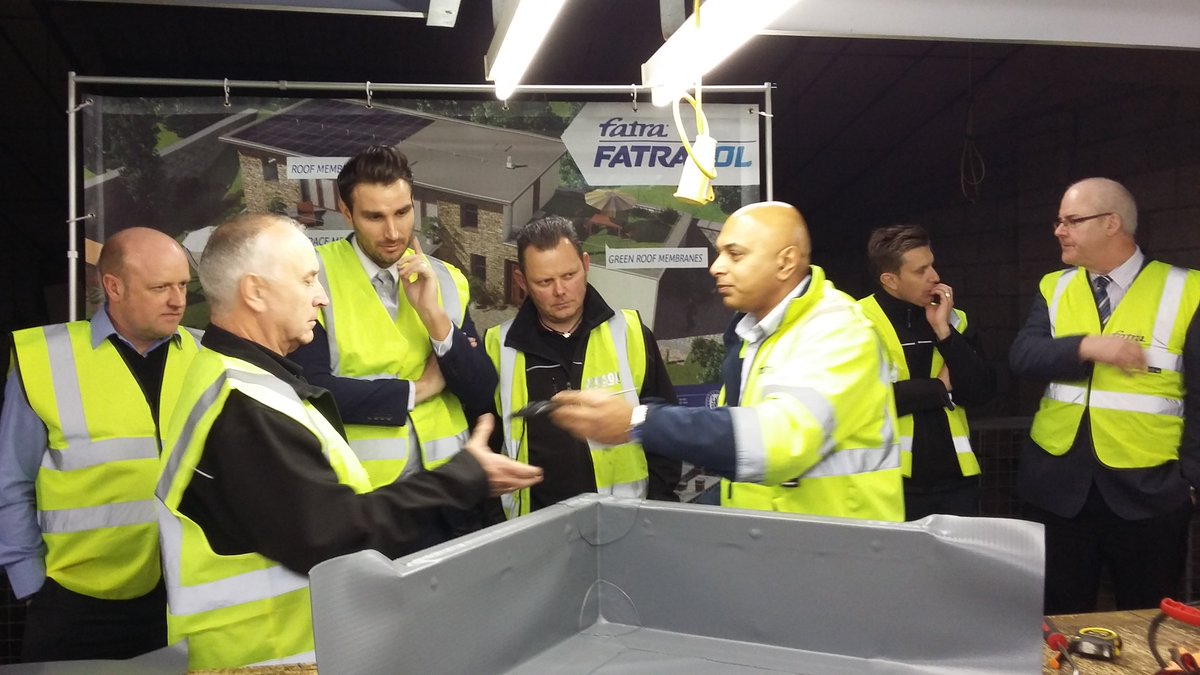 Looks of concentration as some of our <a href="/JewsonRoofing/">Jewson Roofing UK</a> team get Fatra Single Ply training. Why not let us train you?