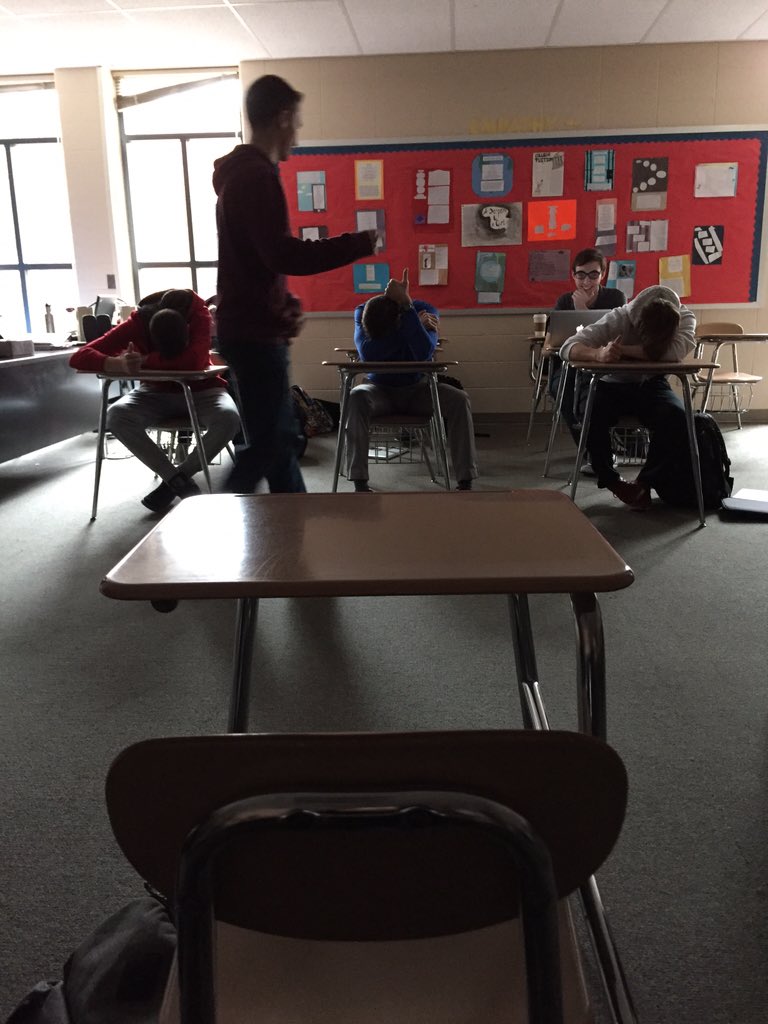 katiebbrooks's tweet photo. When Mr. Showley plays heads up seven up. AP is lit🔥🔥🔥 https://t.co/QKVeFlAXvX