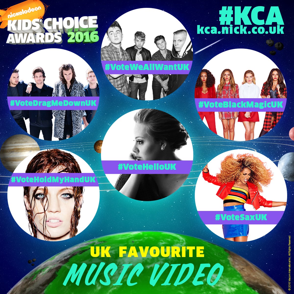 NickelodeonUK's tweet photo. UK Fave Music Video @Adele @onedirection @FleurEast @LittleMix @JessGlynne @Rixton #KCA https://t.co/lTFI82TbI3