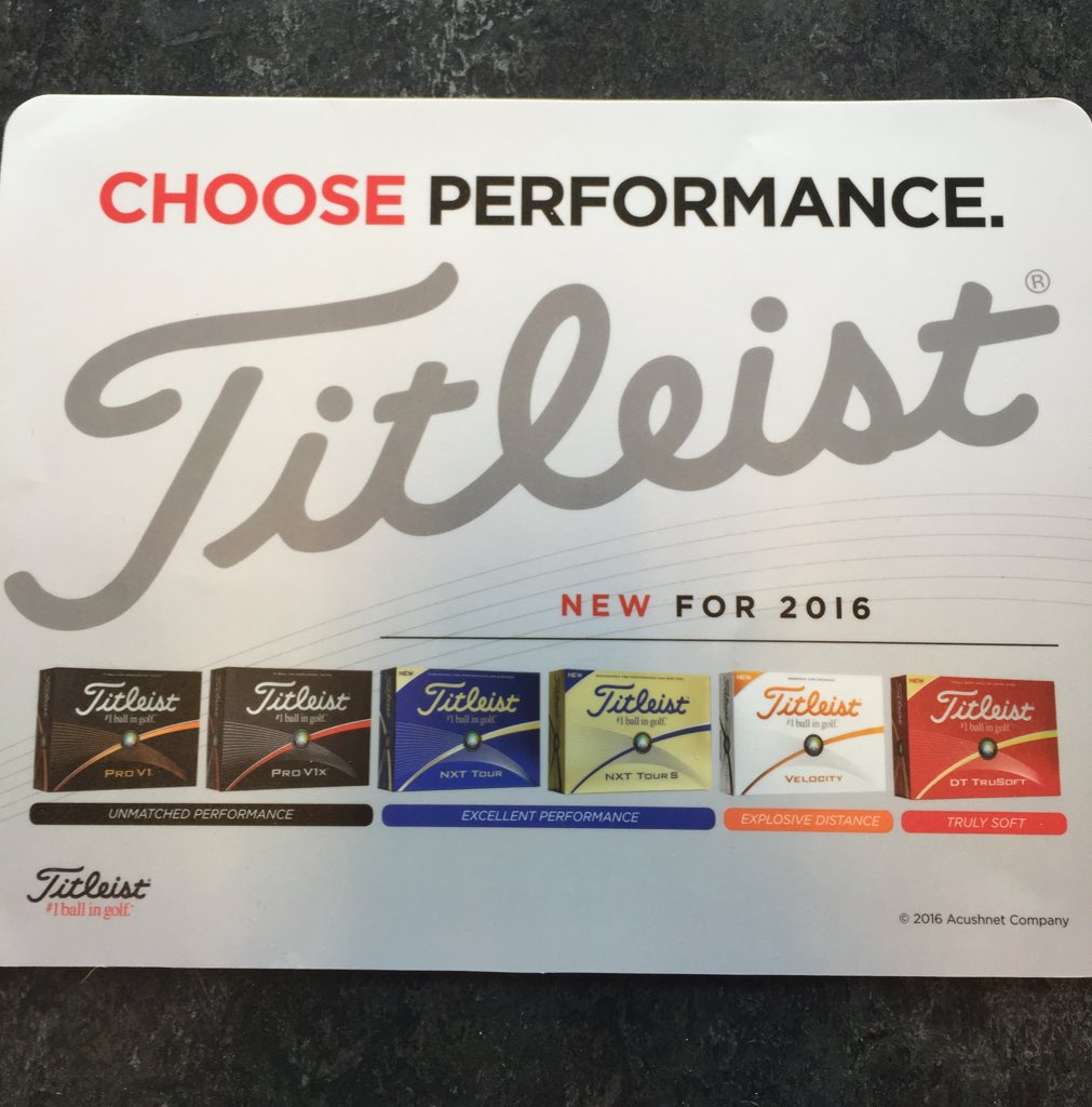 DanOConnorGolf's tweet photo. The new @Titleist golf balls in for 2016 #1BallinGolf #ChoosePerformance https://t.co/RH4CEmzm1o
