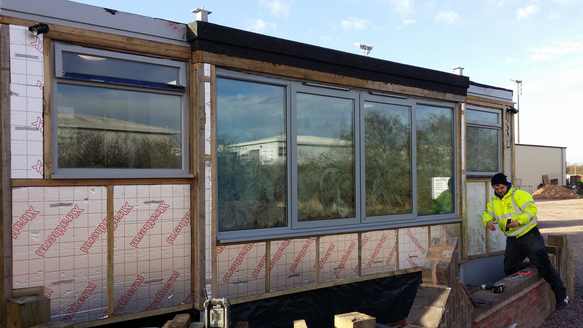 External refurbishment and insulation of our portable building upgrade 
#buildsafe #buildqual