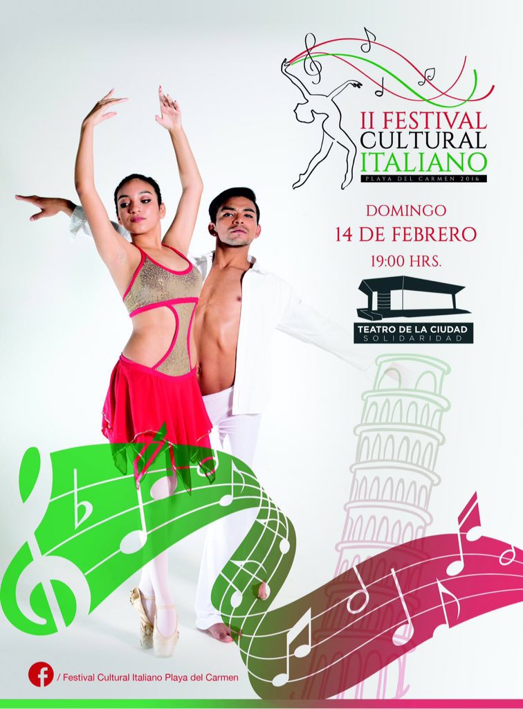 TwittPlaya's tweet photo. Presentación del 2do Festival Cultural Italiano 14 febrero en #TeatrodelaCiudad 19hrs @culturasolidari https://t.co/xELlkMXICT