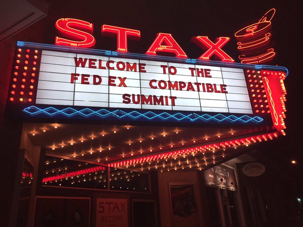agilenetwork's tweet photo. #Agile Blue approved at the #FedExCompatible Summit. #IsaacHayes great choice of #transportation @StaxMemphis https://t.co/BTyGwQgHPw