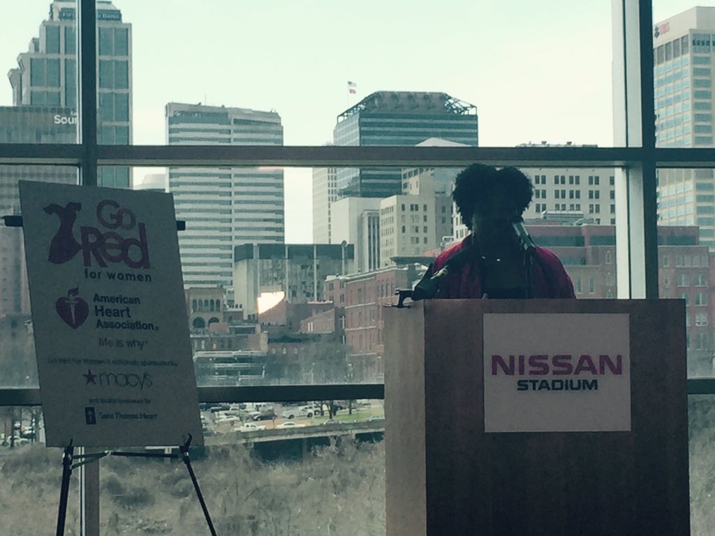4thLeafStudio's tweet photo. Rolanda Perkins, one of our #GoRed local surivors and a fellow #PassionCommittee volunteer. #NashGoRed #HeartMonth https://t.co/ini7i9W0UF