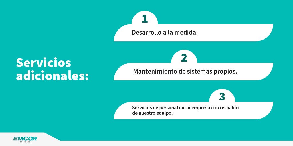 emcor's tweet photo. Dentro de nuestros productos también contamos con servicios adicionales. #EmcorSoftware https://t.co/lWZiL3GxIU
