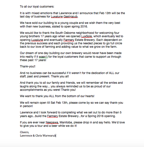 Luxalune's tweet photo. AGAIN: A message from the Lawrence &amp; Chris regarding the closure of Luxalune https://t.co/bXqC83UWiZ
