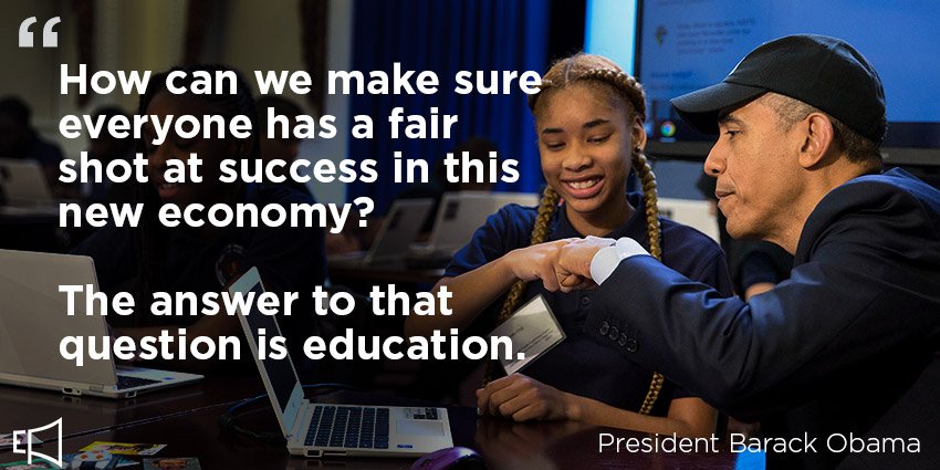 edu_post's tweet photo. RT and show your support for @POTUS' #CSforAll and giving all students the chance to succeed. https://t.co/3lb25mjuZJ