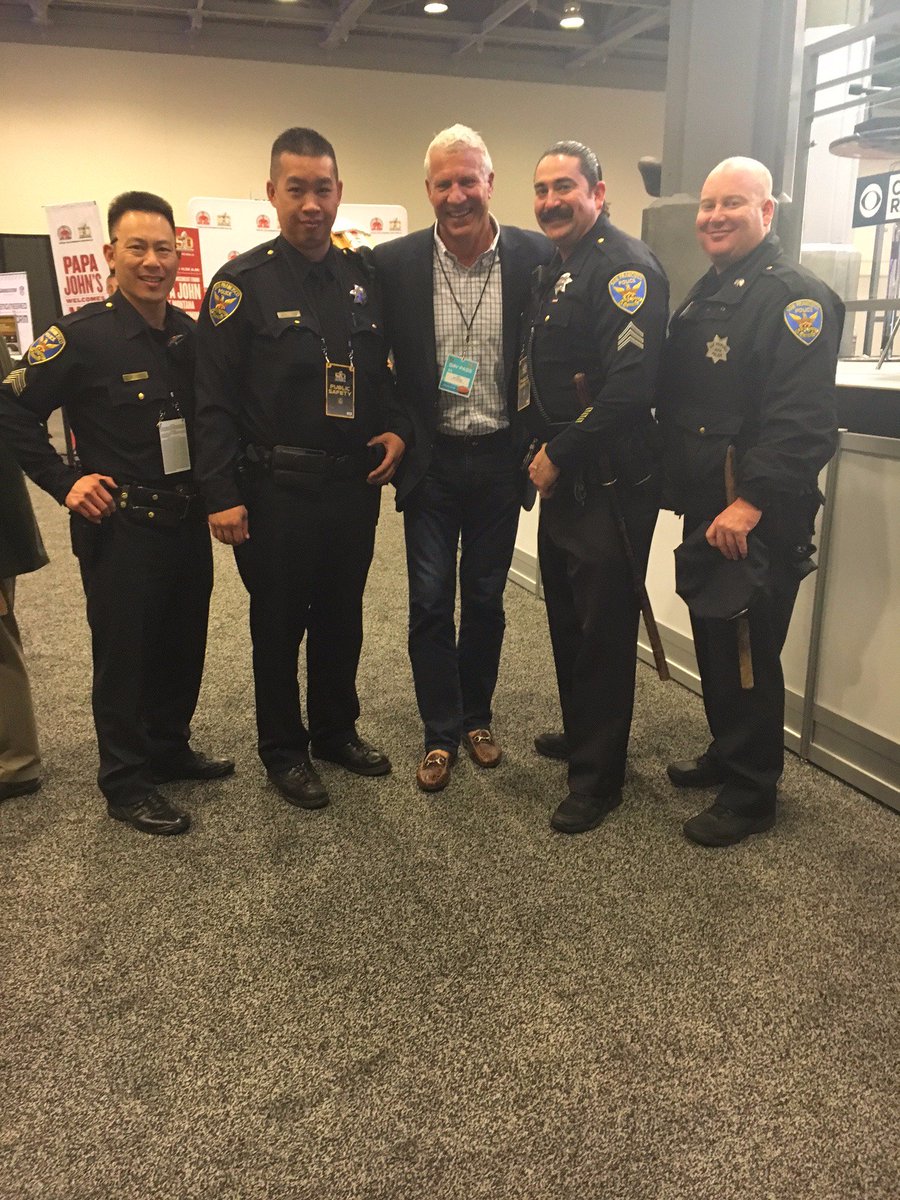RealJimStuckey's tweet photo. Sgt Rightmire (on my left) was 10 years old during the famous fumble recovery in 1981! #winner #gametime #SB50 https://t.co/iz2Aq8dnyp