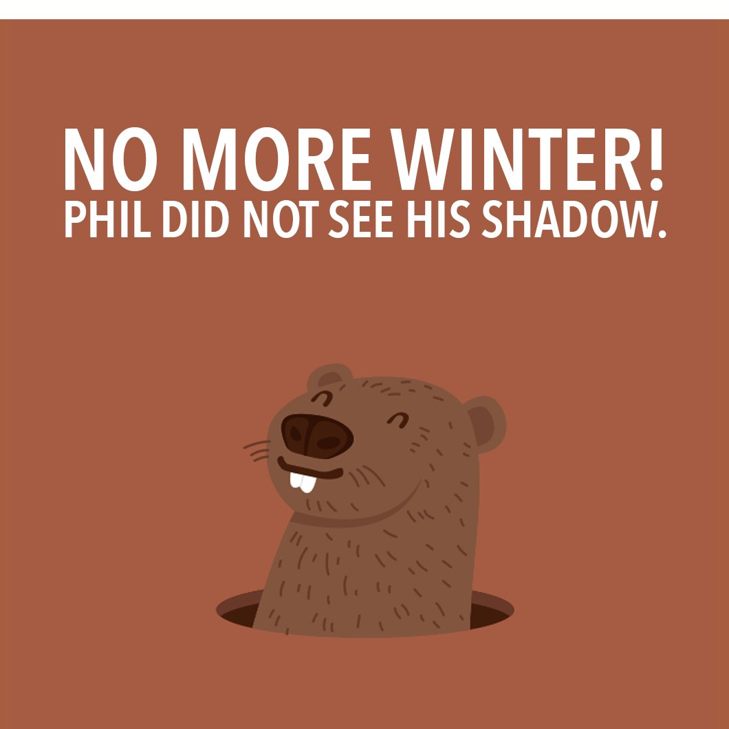 Happy Groundhog Day! Phil didn't see his shadow, so do you think that spring is almost here? cnn.it/20DVCoT
