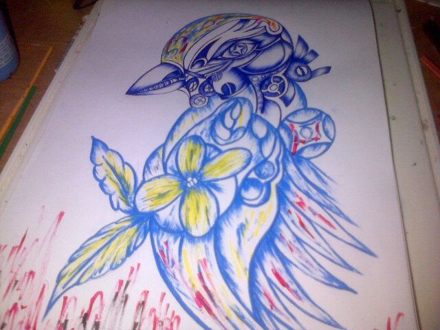 BreezyiPule's tweet image. Day5 Blue pen &amp;amp; Acrylic paint.  #RoboticBird. #ArtOfLife. #Artistic.