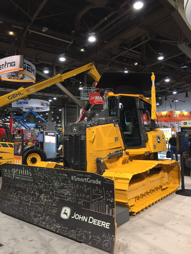 markcontino's tweet photo. John Deere launches SmartGrade integrated 3D dozer system at World of Concrete. #SmartGrade https://t.co/0qwyXvcDbB