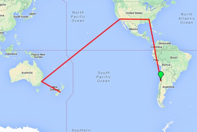 маршрут самолета из австралии в южную америку. из австралии в америку на самолете маршрут. плоская карта. перелет из австралии в америку маршрут. перелет в южную америку.