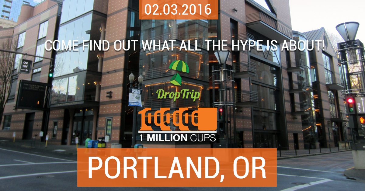 Check us out tomorrow <a href="/1MillionCupsPDX/">1MillionCups PDX</a>, we are getting excited for our 7th <a href="/1MillionCups/">1 Million Cups</a> presentation!#DropTrip #PDX