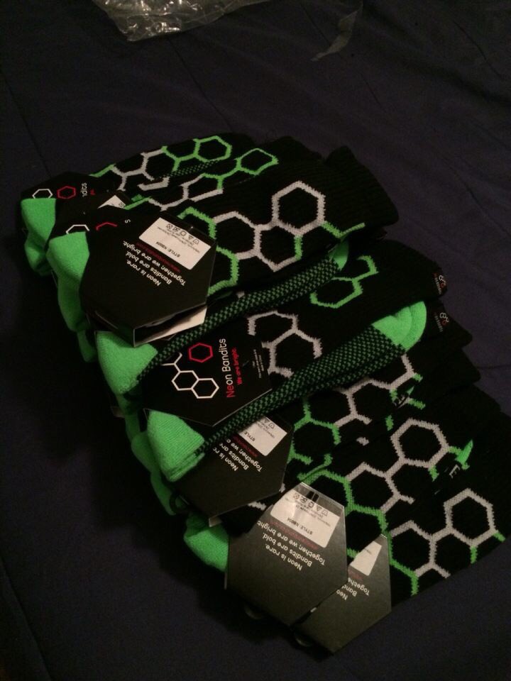 CharlotteSpikeb's tweet photo. Look what came in today! Fill out your orgsync waiver for a chance to get a free pair of @NeonBandits socks! https://t.co/kcia9WUUjW