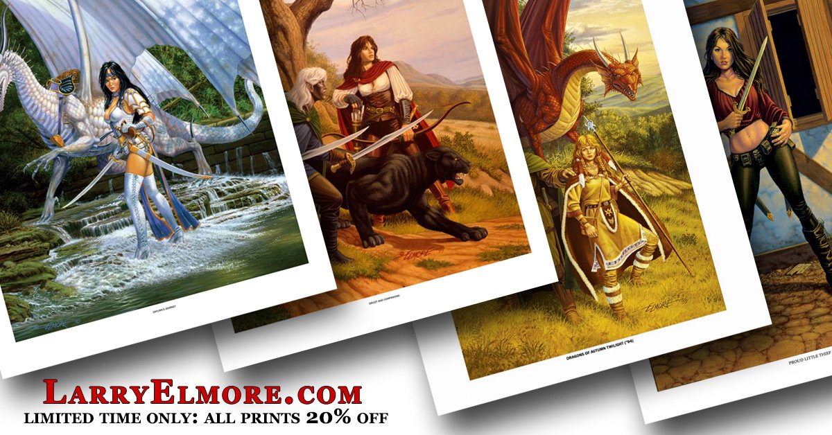 SnarfQuestTales's tweet photo. Larry Elmore prints on sale at 20% off! https://t.co/A0z30x9m43 All old TSR, Dragonlance, SnarfQuest! Limited Time! https://t.co/H0f1Q5P5WV