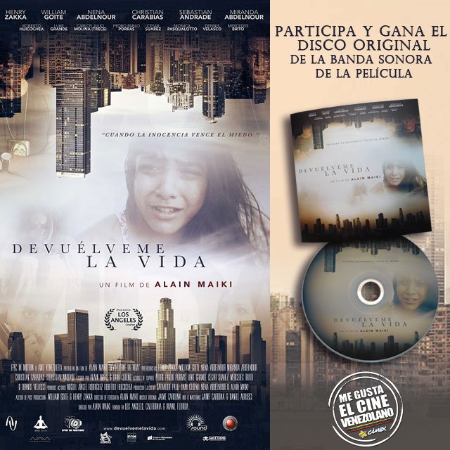 CinexVe's tweet photo. #ConcursoCinex Gánate un CD con el soundtrack de la película venezolana @devuelvemefilm >> https://t.co/jRnusM8d2H https://t.co/xCLZzTajaJ