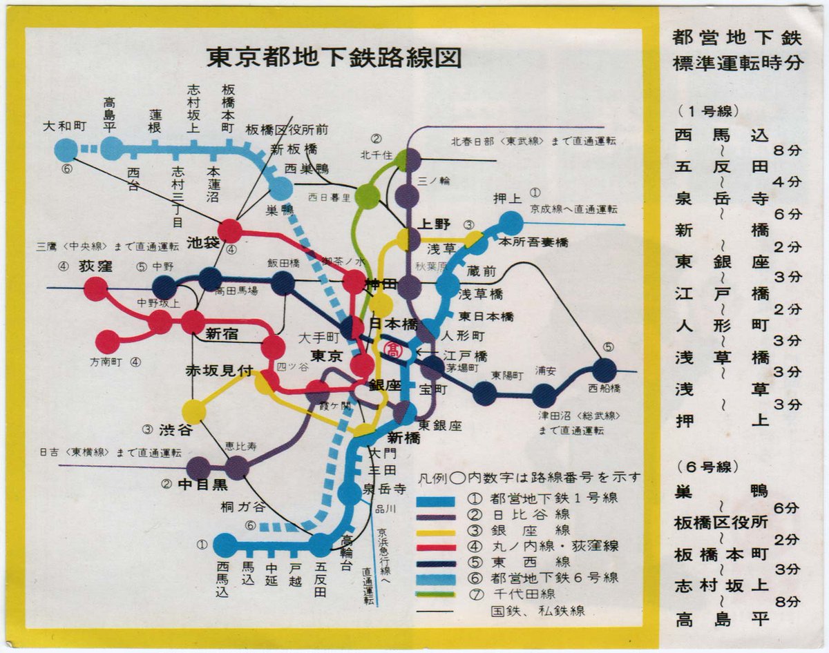 1970年の東京の地下鉄路線図（都営地下鉄版） #路線図ナイト