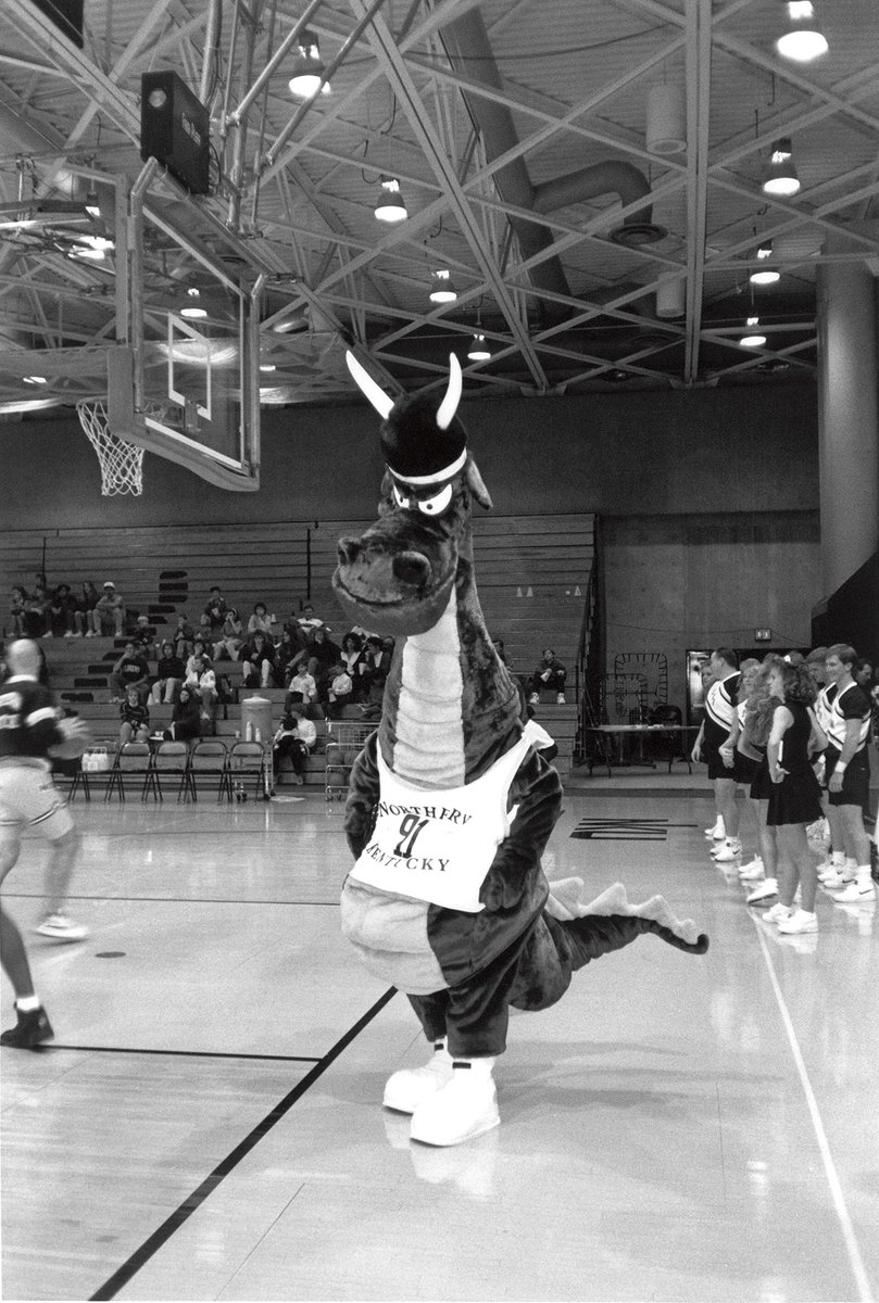 Puff the Magic Dragon? Nope. Meet Victor E. Viking's predecessor, Hey U, NKU's mascot from 1992-2005. #NorseUp