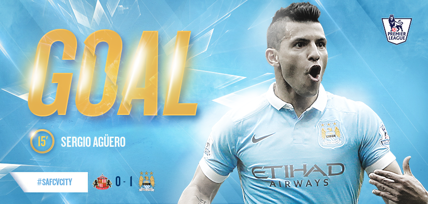 ManCity's tweet photo. 15. GOOOOOOOAAAAAALLL!! @aguerosergiokun puts it away!! #safcvcity #mcfc https://t.co/2vFXtM1txE