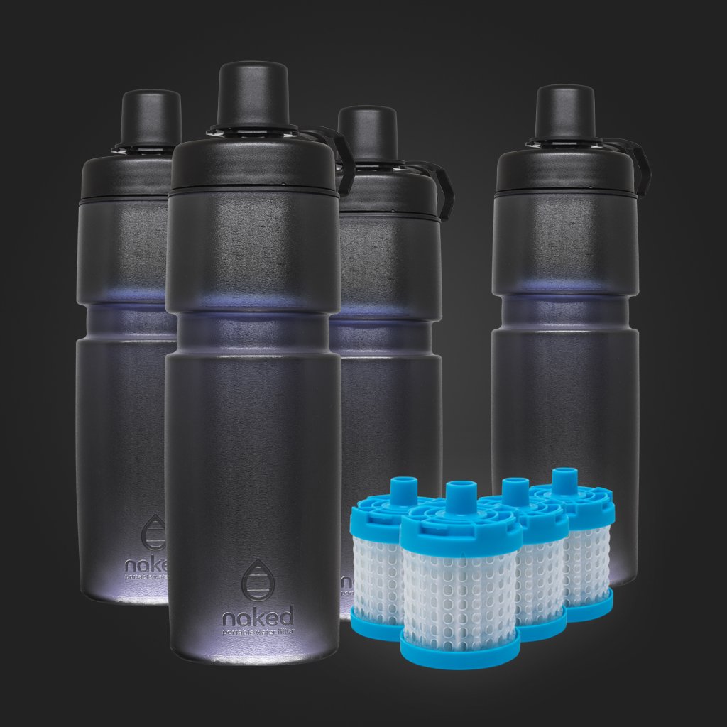 Our final bottle design looking good in the family pack! Now Shipping: nakedfilter.com/collections/all