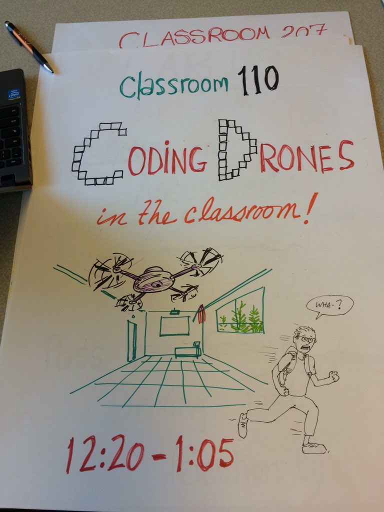 nealman17's tweet image. Thanks to @Medfieldk12Arts for their amazing signage for #dldmedfield sessions @jasonjheim #codingdrones
