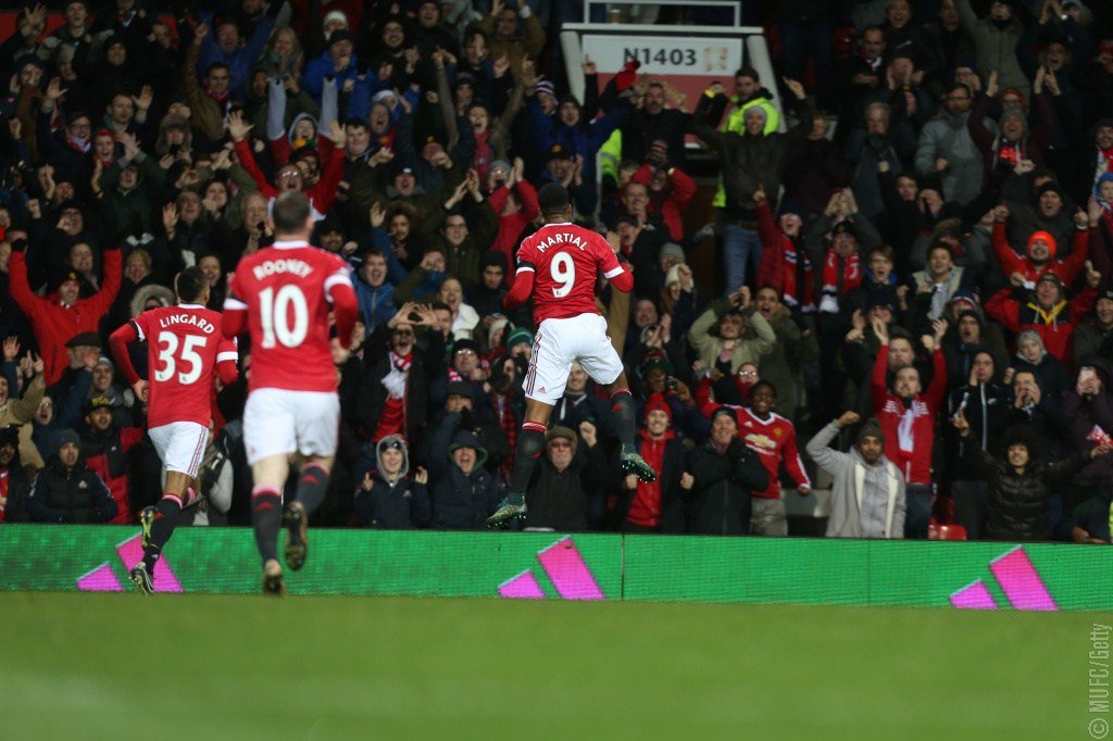 PIC: Our no.9 leaps for joy - we're on cloud nine with this start! #mufc