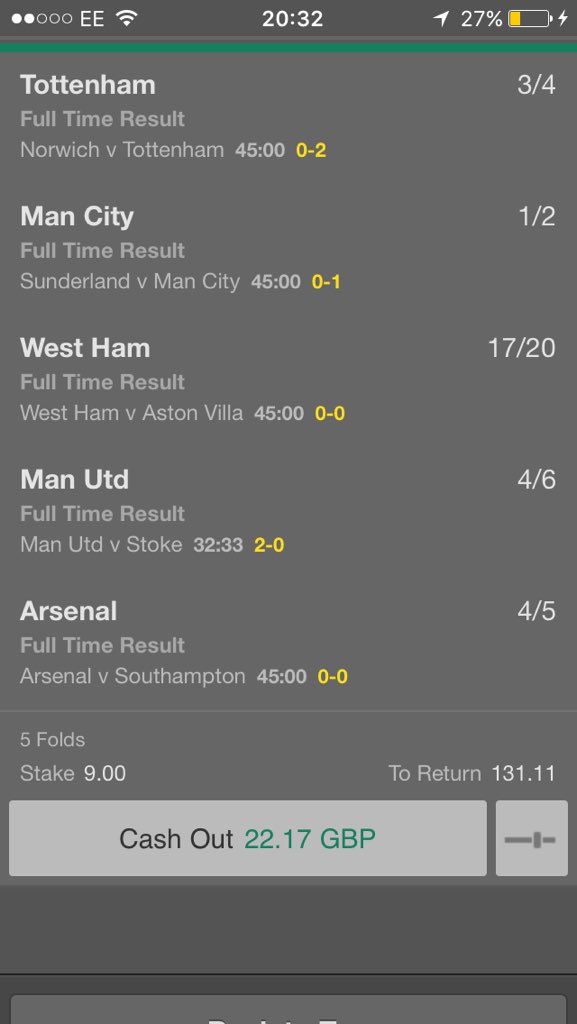 JWoolley92's tweet photo. @FootyAccums waiting on that Arsenal and West Ham goal 🙏🏻 https://t.co/msKg2No6lc