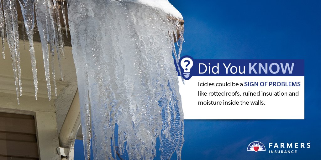 WeAreFarmers's tweet image. Icicles -- pretty, yes. But also a potential warning a homeowner shouldn't ignore. farme.rs/6019BXBWf