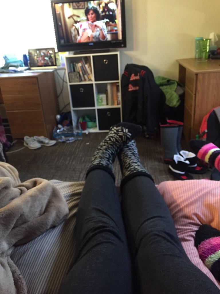 AlainiPriebe's tweet photo. On snow days I wear fuzzy socks and watch romcoms @UNKBiol106 #TwiggWeek4 https://t.co/hq67yKpFGJ