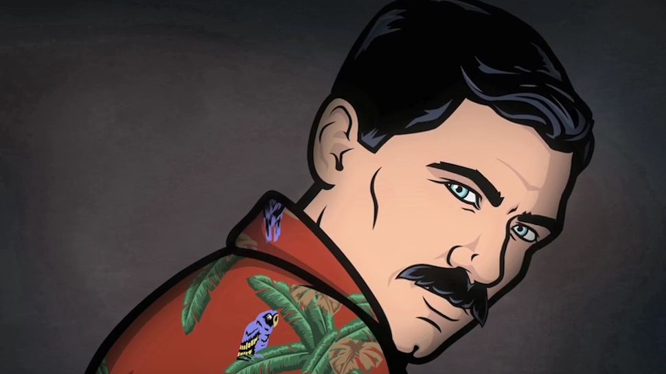 nerdist's tweet photo. The season 7 promo for #Archer recreates the opening credits to Magnum, P.I.: https://t.co/dYFjLK5QlB https://t.co/7a82qmHgwL