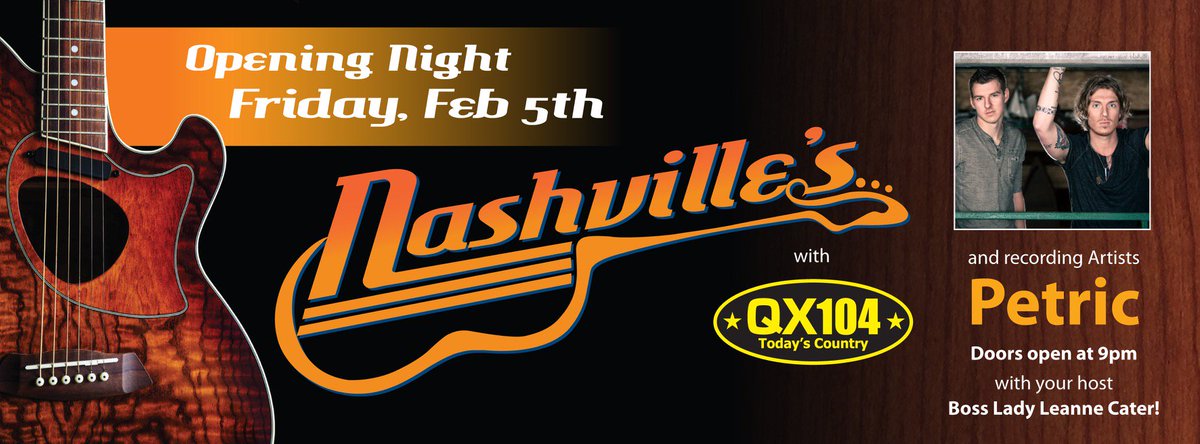 QX104winnipeg's tweet photo. Spread the word! RT b4 4p /chance to #WIN 4 Invites 2 join the #BossLady &amp; @Petric @NashvillesWPG opening party Fri! https://t.co/ARVyRmigcI