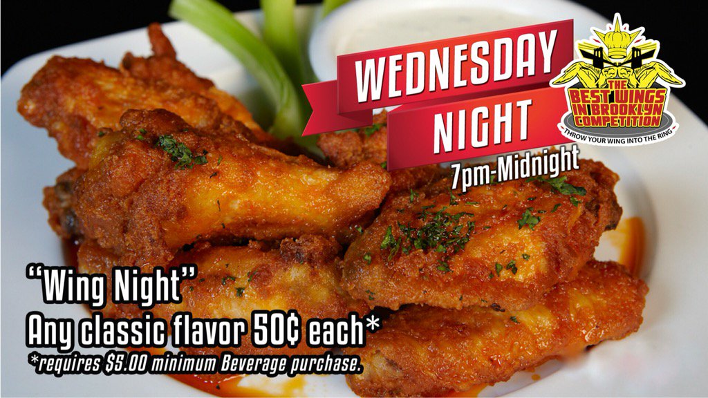 #WingNight is back!  50 cent wings every Wednesday from 7pm - Midnight ! 

#Wings #RedStar #Greenpoint #Brooklyn