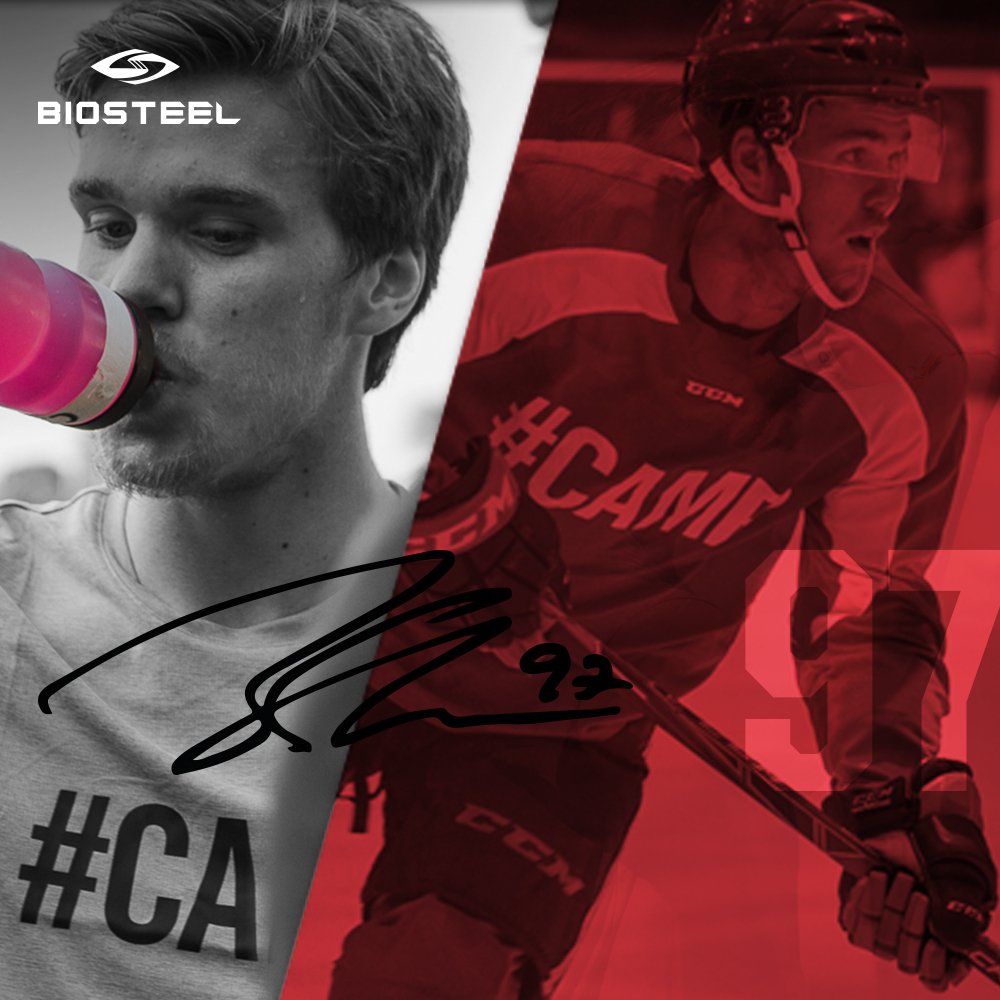 BioSteelSports's tweet photo. RT this post for your chance to win a SIGNED @cmcdavid97 jersey! Contest closes @ 12AM EST. #DrinkThePink™ https://t.co/UuLBXgHfyv
