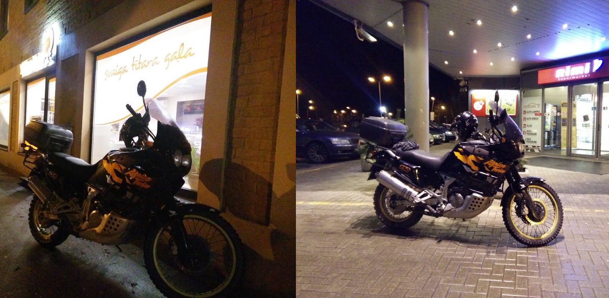 Edijs's tweet image. Sezona sākta. Feini, ka atkal var nomest braucamo pie ofisa un veikalu durvīm, lai nav lieki pakaļu jākustina.