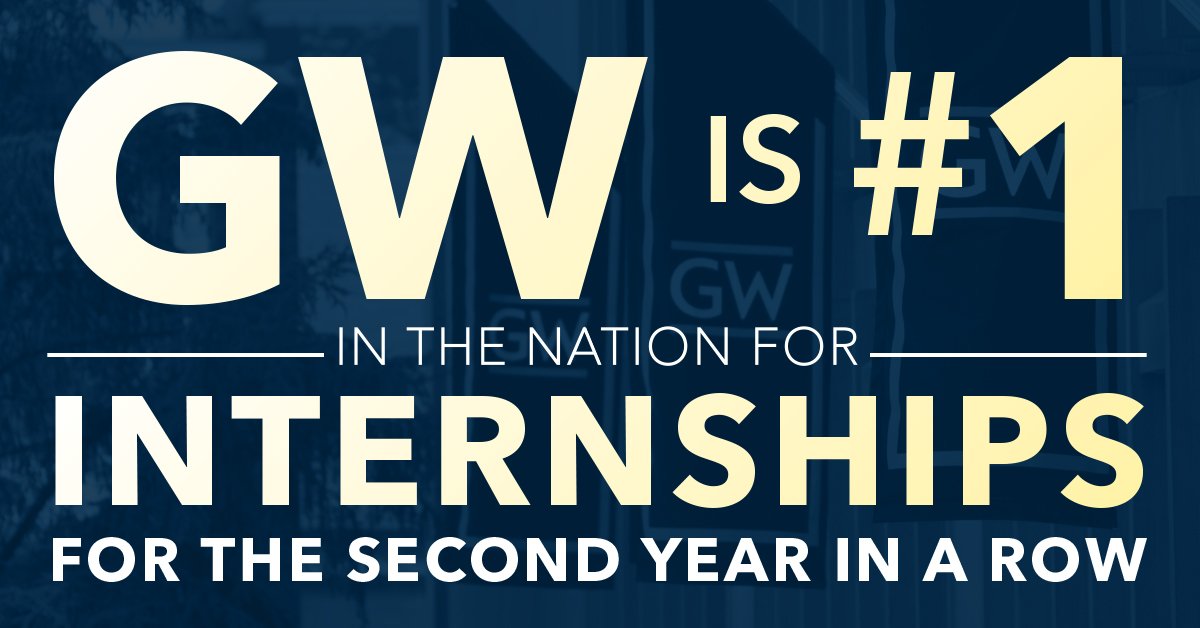 According to <a href="/ThePrincetonRev/">The Princeton Review</a> #GWU is the #1 college for internships in the nation for the 2nd year in a row!