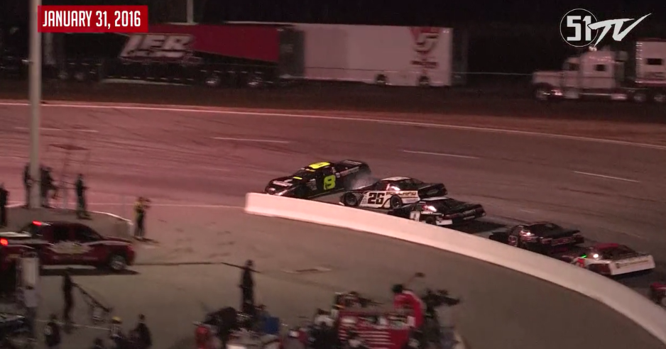RacingAmerica's tweet photo. .@KyleBusch @JHNemechek @bubbapollard26 & more go for a #SpeedFest2016 win. Highlights on https://t.co/Q3DFBK2VGf https://t.co/jj6QCzOytb