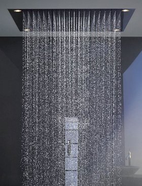 friendzfirst's tweet photo. @ThePowerfulPics @PlCTUREPORN #BathroomGoals #His&amp;HerSinks  #BlackMarbleFloors&amp;Finish #RainForestShower #Chandelier https://t.co/egXhcOp89x