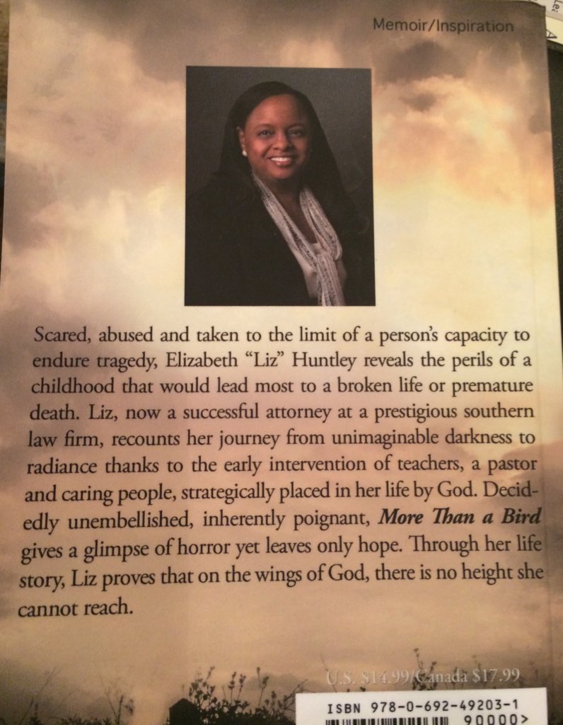 Heard attorney &amp; child advocate <a href="/huntley_liz/">Liz Huntley</a> speak today. Excited to read her book, More Than A Bird. Matthew 6:26