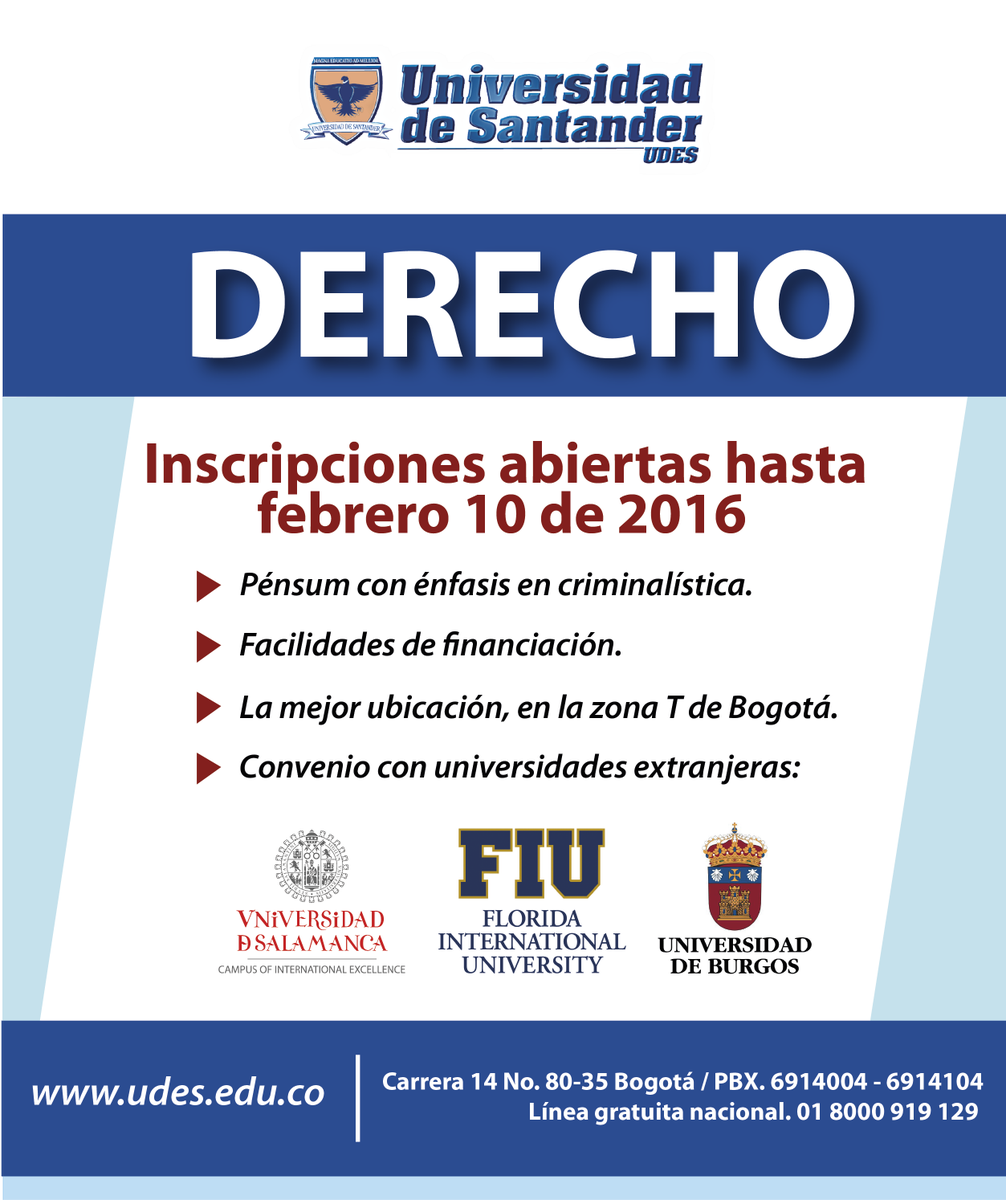 Udes_bogota's tweet photo. Los invitamos a aprovechar nuestros últimos días de inscripción. #DerechoUdes https://t.co/pV2QgyDh3W