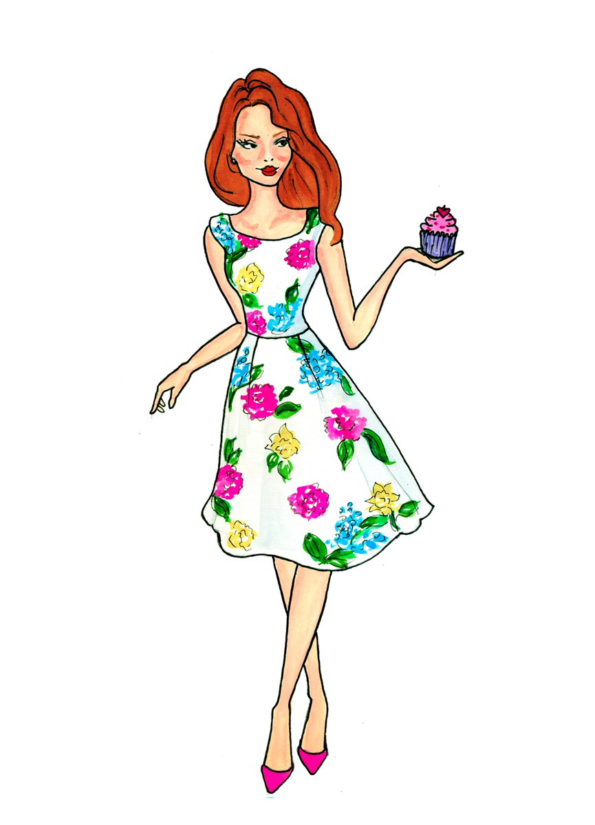 WaltzinWater's tweet image. Baker Girl #FashionIllustration #illustration #fbloggers #bbloggers #lbloggers #customillustration #GalentinesDay