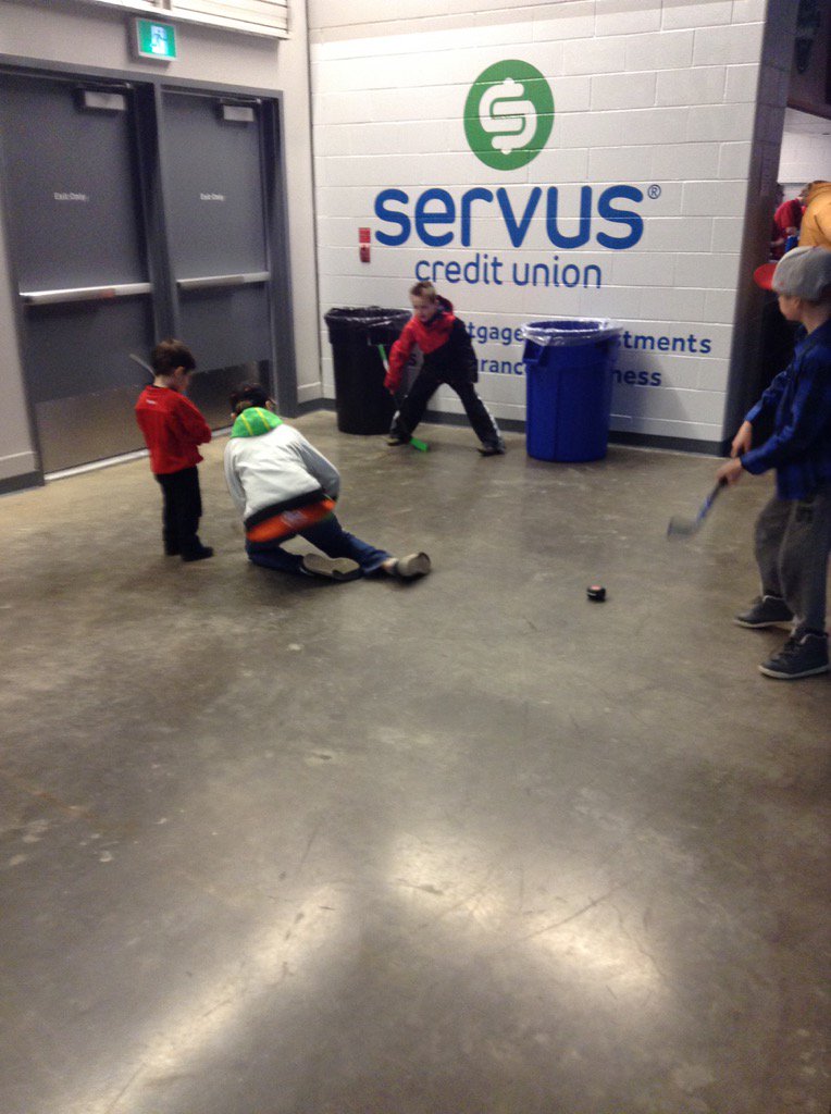 These fans love hockey so much they play it between periods @CanaltaCentre