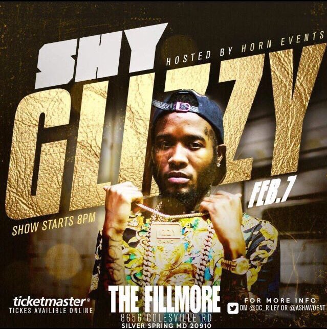 Yeadatsmarii's tweet photo. "SHY GLIZZY" This Sunday @ the Filmore also Live SuperBowl Party This Sunday ‼️ Powered By AshawoEnt Dm any question https://t.co/qY3eNuOJri