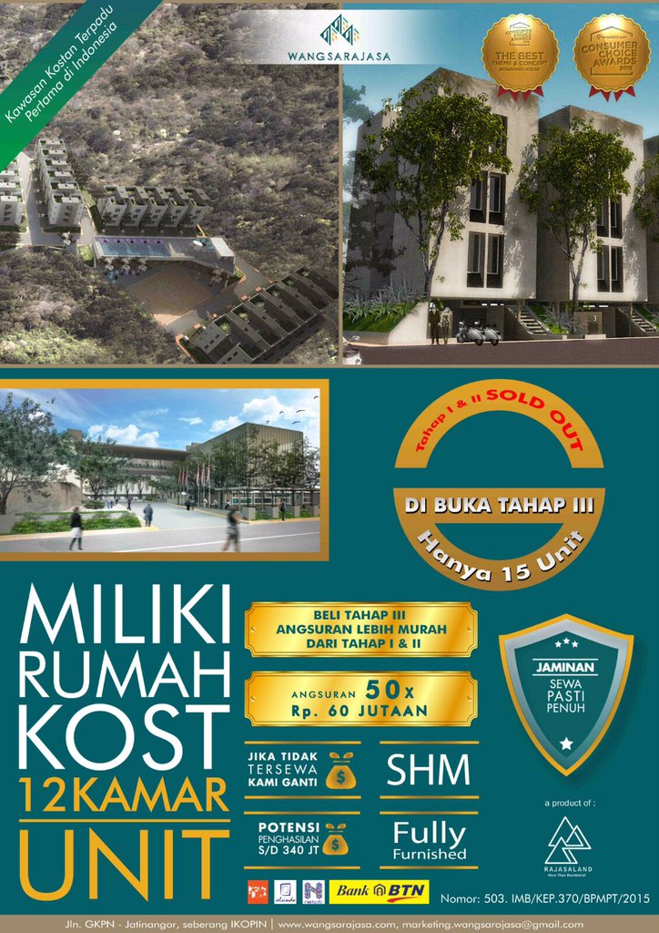 Buat bapa ibu nya yang ingin investasi di kos-kosan, bisa contact kami di 081223961112 (for detail &amp; price). Thx