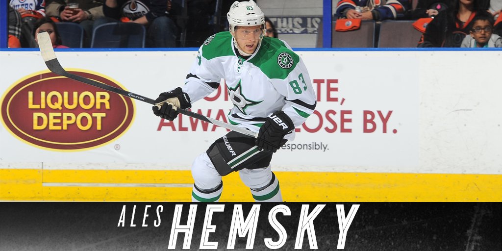 DallasStars's tweet photo. Ales Hemsky (12) and Val Nichushkin (12) get the helpers on Fiddler's 7th goal of the season. #GoStars #DALvsWPG https://t.co/F6e7NFu2Nh