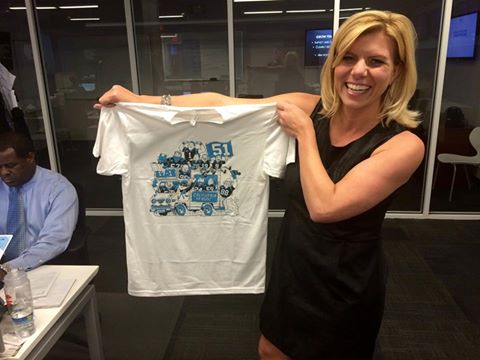 MollyGrantham's tweet photo. Yes! Ordered #Panthers t-shirt from @gregolsen88's @R4RFoundation last week... got it today. #TakingWithMe #SB50 https://t.co/4qLjeeoJQq