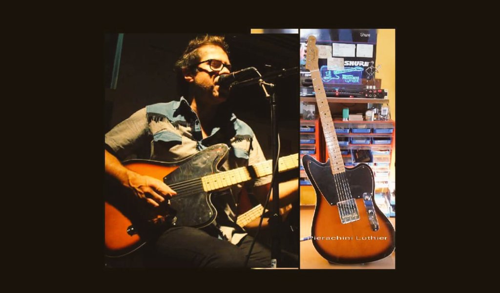 Pieraluthier's tweet photo. El chico dinamita y su Telemaster. Guitarra hecha en mi taller. https://t.co/njBVHTT7ZS