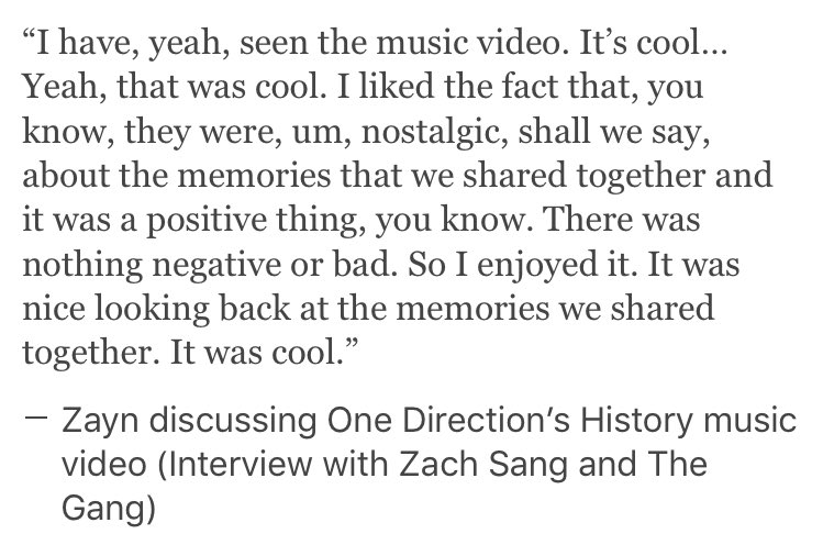 1DInsideReport's tweet image. Zayn talked about the boys new recent music video 'History' and what he thought of it at an interview