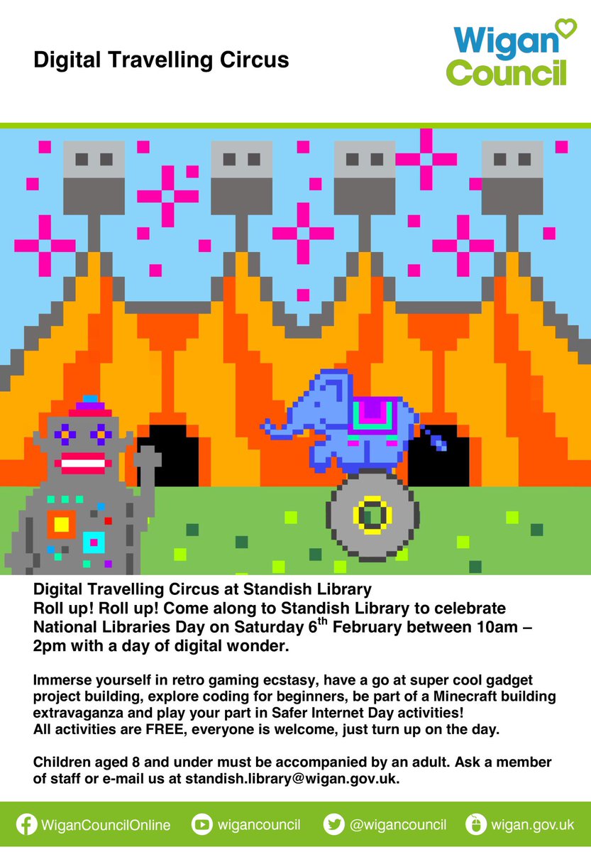 WiganLibraries's tweet image. #NationalLibrariesDay celebrations at #StandishLibrary 06/02/2016 between 10am and 2pm. A day of #digital wonder.