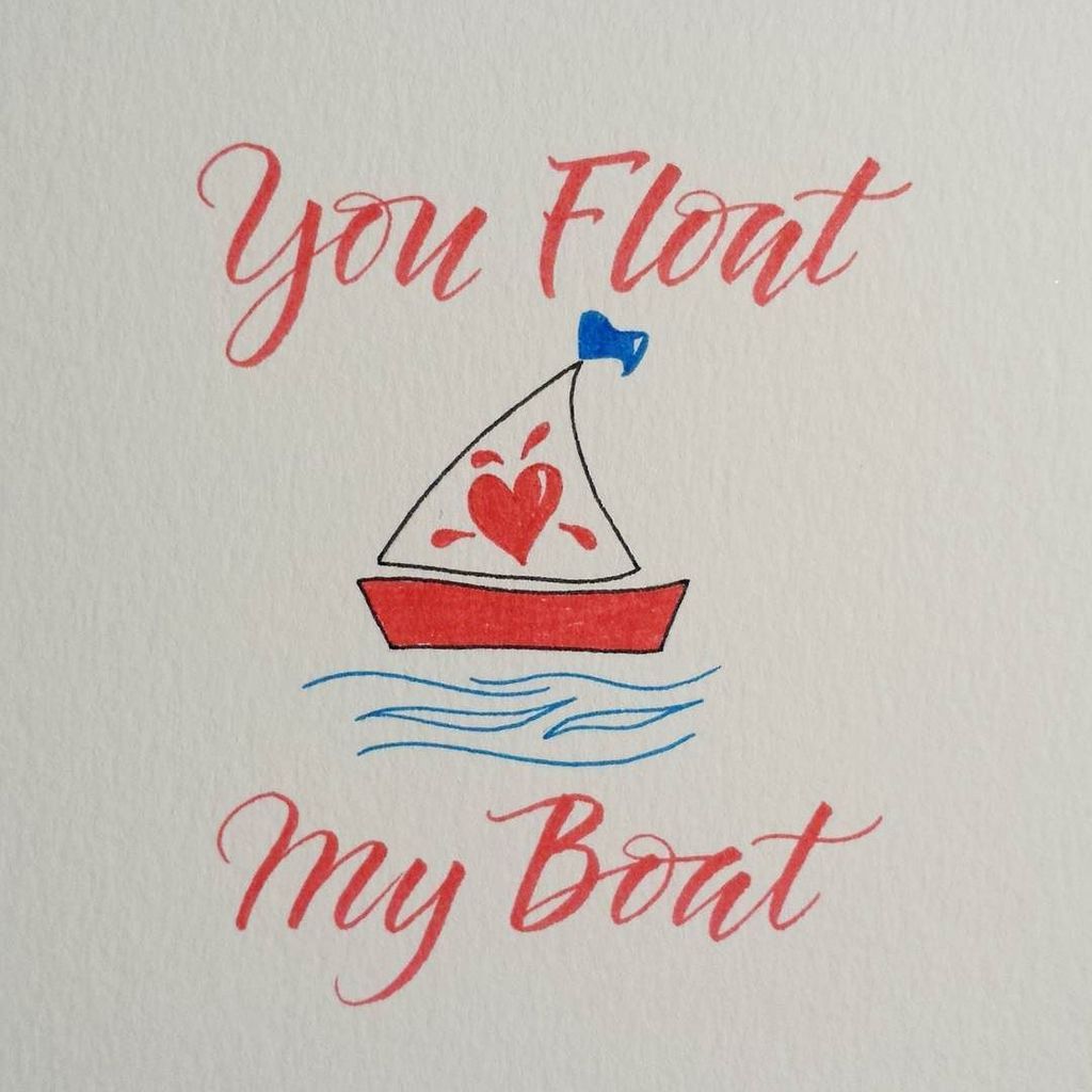 Druthersco's tweet photo. By maroberts11 "Float" for #doodleadayfeb. I'm thinking of Valentine's day for this one. #handlettering #brushlette… https://t.co/hbh3gjzHZH