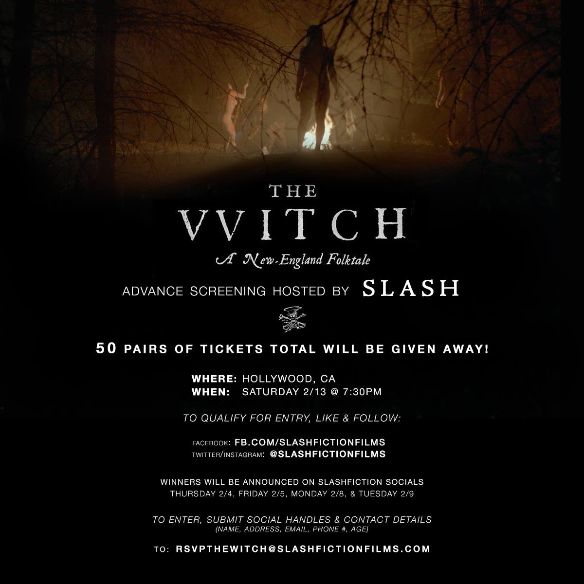SlashFrance's tweet photo. WIN a Pair of Tickets to watch an advanced Screening for "THE WITCH" w/ @Slash Feb 13. #Slashnews #Hellwithin #RnFnR https://t.co/uV5oPLfumr